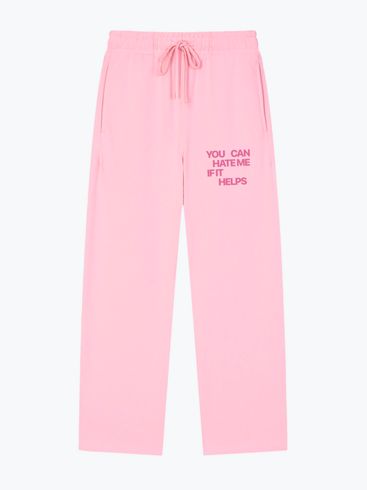 Worldful Hate Me heavyweight sweatpants in Pink