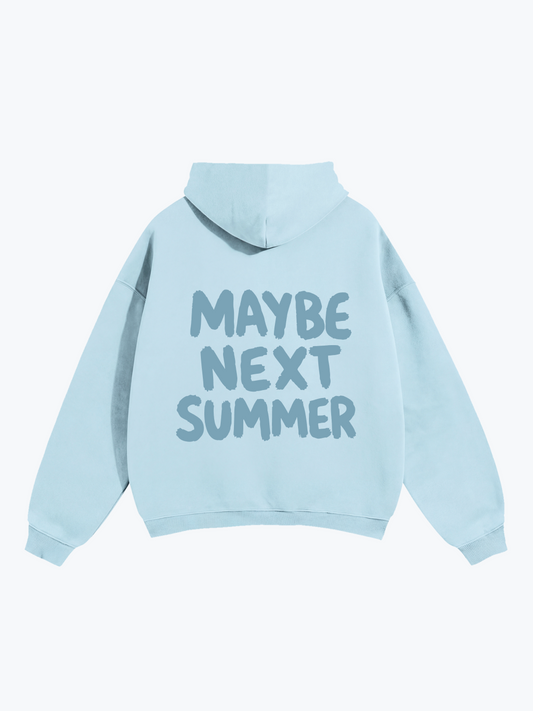 Worldful Next Summer oversized graphic hoodie in Blue, 350 GSM heavyweight fleece