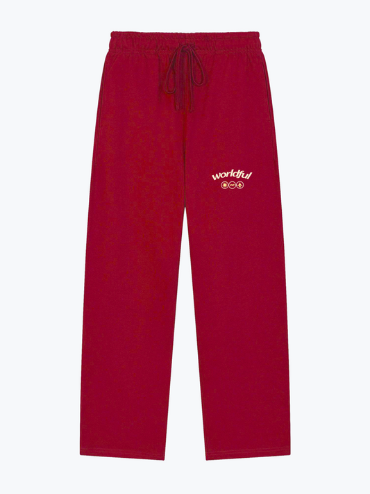 Worldful See You Soon heavyweight sweatpants in Red