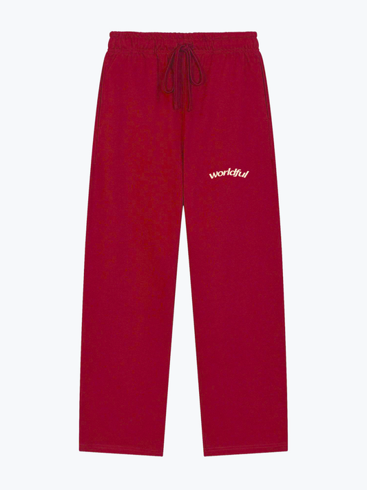 Worldful signature heavyweight sweatpants in Red