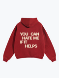 Worldful Hate Me oversized graphic hoodie in Red