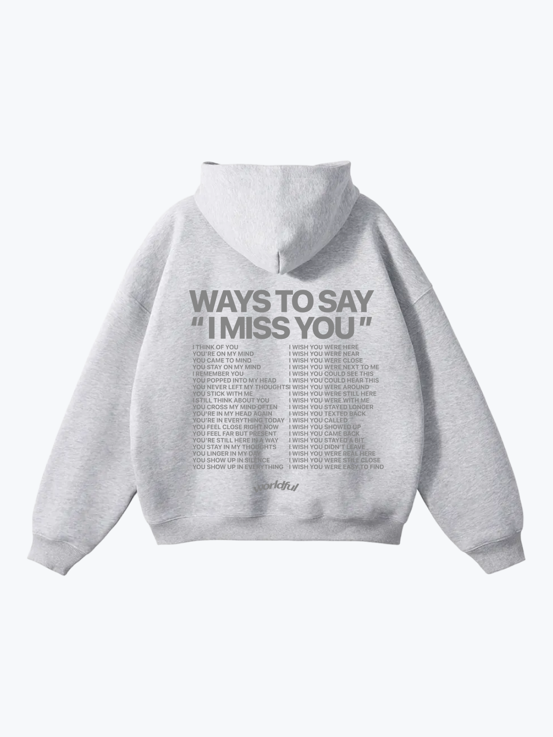 Worldful I Miss You oversized graphic hoodie in Gray