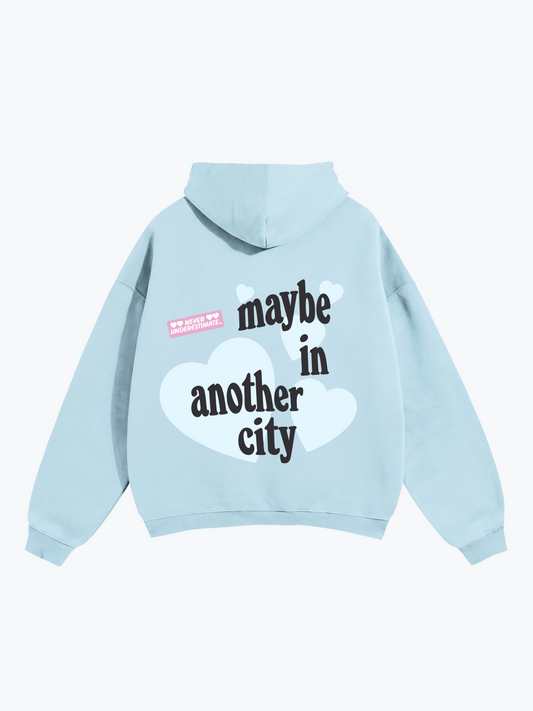 Worldful Another City oversized graphic hoodie in Blue