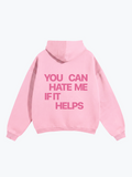 Worldful Hate Me oversized graphic hoodie in Pink