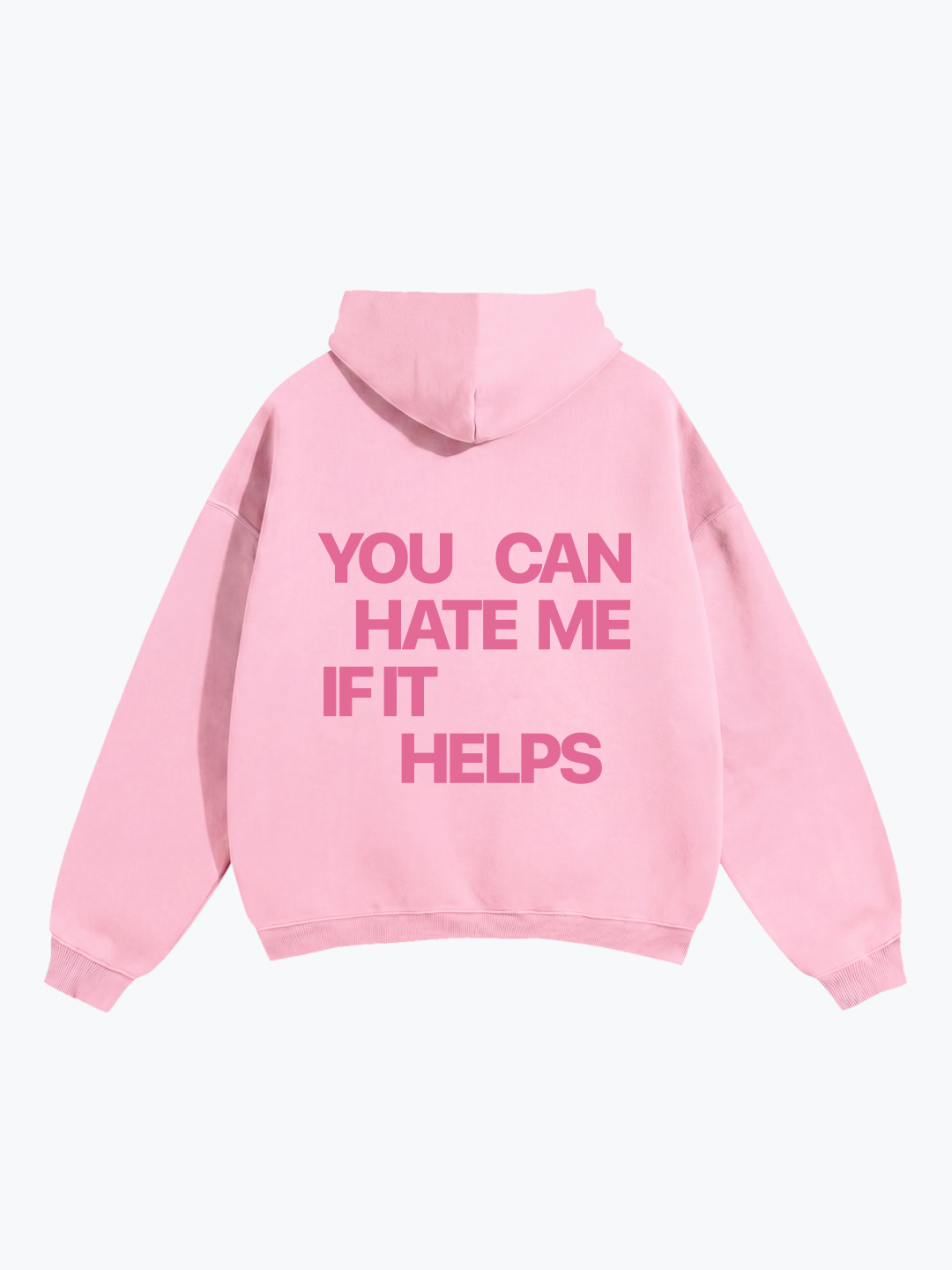 Worldful Hate Me oversized graphic hoodie in Pink