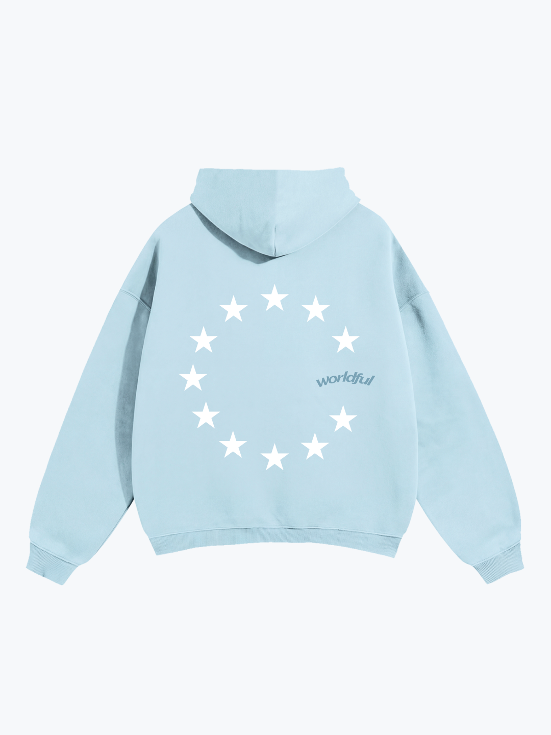 Worldful Star Ring oversized graphic hoodie in Blue