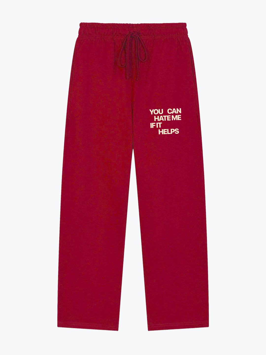 Worldful Hate Me heavyweight sweatpants in Red