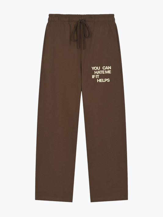 Worldful Hate Me heavyweight sweatpants in Brown